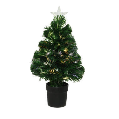 Everlands Kerstboom - kunststof - fiber optic - met licht - 60 cm product