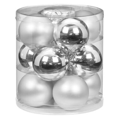 Inge Christmas Goods Kerstballen - 12 stuks - zilver - 8 cm product