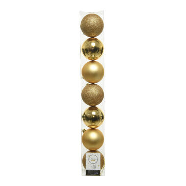 Decoris Kerstballen - 7 stuks - goud - 8 cm product