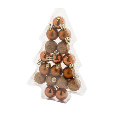 Cos & Trendy Kerstballen - 17 stuks - koper - 3 cm product