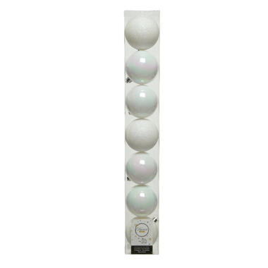 Decoris Kerstballen - 7 stuks - parelmoer - 8 cm product