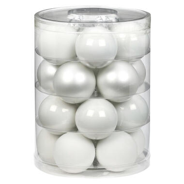 Inge Christmas Goods Kerstballen - 20 stuks - wit mix - 6 cm product