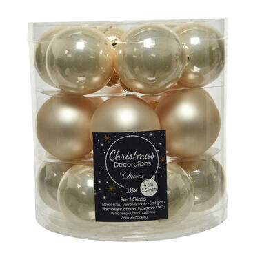 Decoris Kleine kerstballen - 18x - champagne - D4 cm - glas product