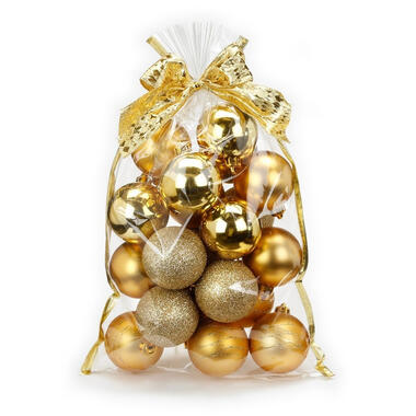 Inge Christmas Goods Kerstballen - 20 stuks - goud - 6 cm product