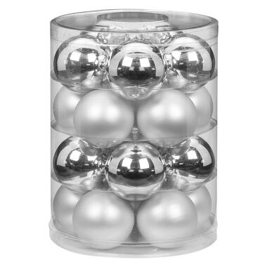Inge Christmas Goods Kerstballen - 20 stuks - zilver mix - 6 cm product