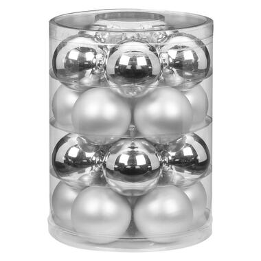 Christmas Goods Kerstballen set - 20x st - glas - zilver - 6 cm product