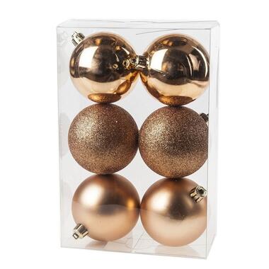 Cosy & Trendy Kerstballen - 6x st - koper - 8 cm - kunststof product