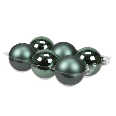 Othmar Decorations Kerstballen - 6 stuks - emerald groen - 8 cm product