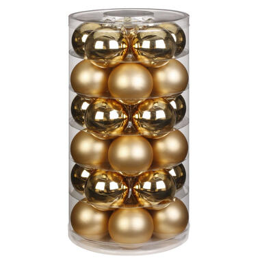 Christmas Goods Kerstballen set - 30x stuks - glas - goud - 6 cm product