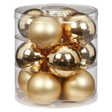 Inge Christmas Goods Kerstballen - 12 stuks - goud - 8 cm product