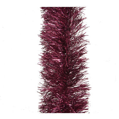 Decoris Kerstslinger - lametta - folie - framboos roze - 270 x 10 cm product