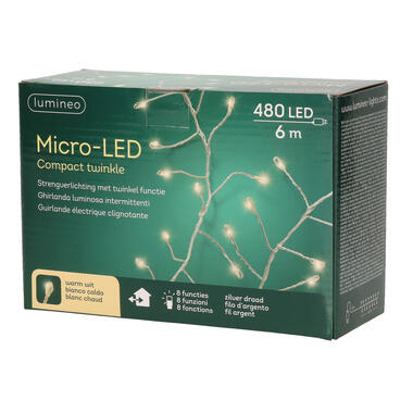 Lumineo Kerstverlichting - twinkel effect - warm wit - 480 LEDs - 6 m product
