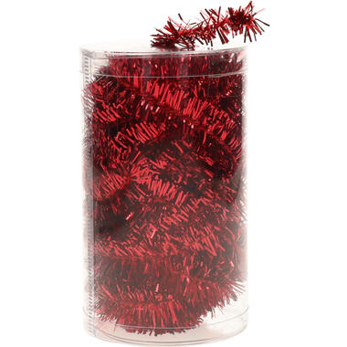 Bellatio decorations Kerstslinger - rood - folie tinsel - 20 m product