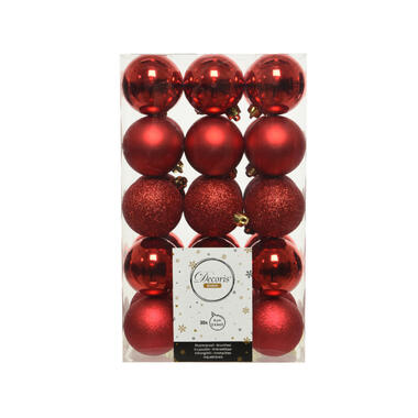 Decoris kerstballen - 30x st - rood - D6 cm product