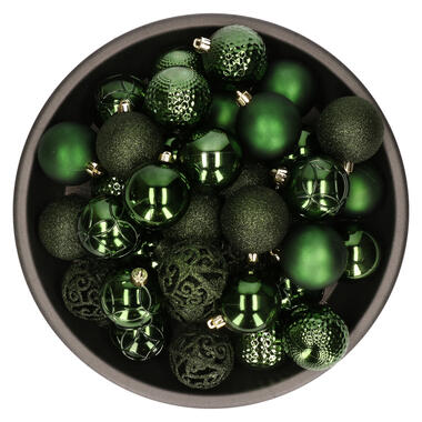 Bellatio decorations Kerstballen - 37 st - donkergroen - 6 cm product
