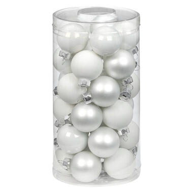 Inge Christmas Kerstballen - 30x st - wit - D4 cm - glas product