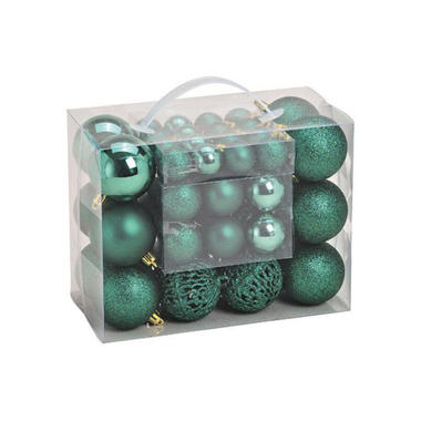 Kerstballen - 50 stuks - groen - kunststof - 3-4-6 cm product