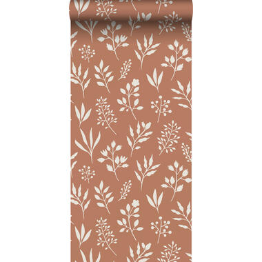 ESTAhome behang - bloemmotief in Scandinavische stijl - terracotta en wit product