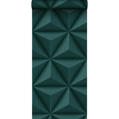 Origin Wallcoverings behang - grafisch 3D motief - petrolblauw - 0,53 x 10,05 m product