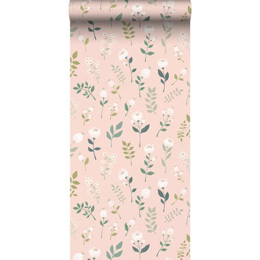 ESTAhome behang - bloemen - zacht roze, groen en wit - 0,53 x 10,05 m - 139340 product