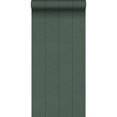 ESTAhome behang - visgraat-motief - groen en zwart - 0,53 x 10,05 m - 139307 product