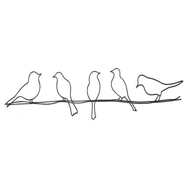 Art for the Home - Metal Art - Vogeltjes - Zwart - 12,5x60 cm product