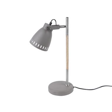 Tafellamp Mingle - IJzer Grijs met Hout print, Nikkel - 45x12cm product