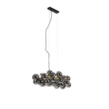 QAZQA Design hanglamp zwart met smoke glas 8-lichts - Uvas product