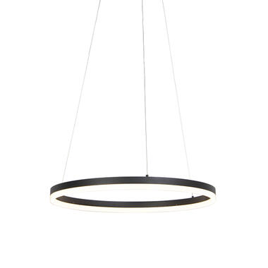 QAZQA Design ring hanglamp zwart 60cm incl. LED en dimmer - Anello product