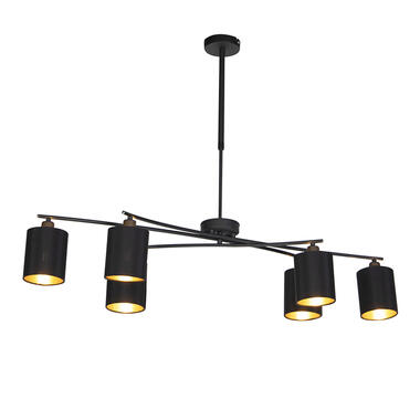 QAZQA Moderne hanglamp zwart verstelbaar 6-lichts - Lofty product