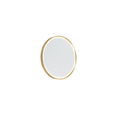 QAZQA Ronde badkamerspiegel goud 50 cm incl. LED met touchdimmer - Miral product