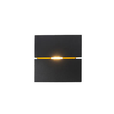 QAZQA Moderne wandlamp zwart met goud 2-lichts - Transfer product
