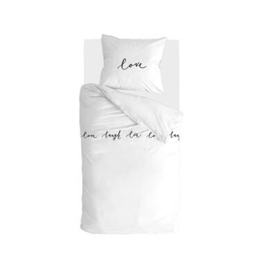 Walra - Dekbedovertrek Lively Love - 140x220 cm - Wit