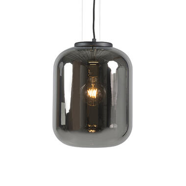 QAZQA Set van 2 design hanglampen zwart met smoke glas - Bliss product