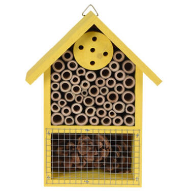 Insectenhotel - geel - hout - 20 cm product