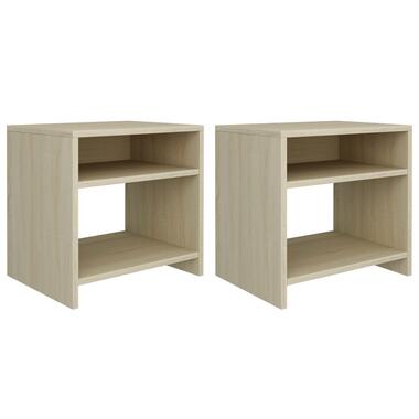 vidaXL Nachtkastjes 2 st 40x30x40 cm bewerkt hout sonoma eikenkleurig product