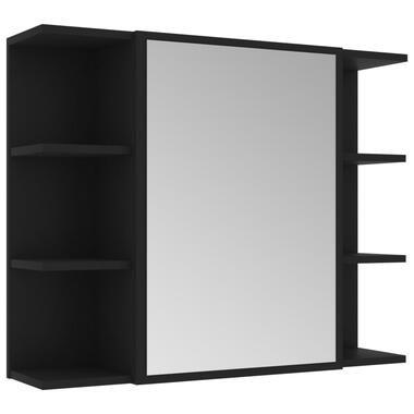 vidaXL Badkamerspiegelkast 80x20,5x64 cm spaanplaat zwart product
