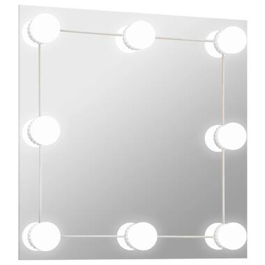 vidaXL Wandspiegel met LED-lampen vierkant glas product