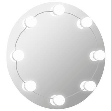 vidaXL Wandspiegel zonder lijst met LED-lampen rond glas Overig product