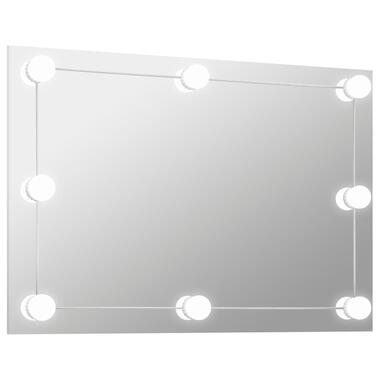 vidaXL Wandspiegel zonder lijst met LED-lampen rechthoekig glas Overig product