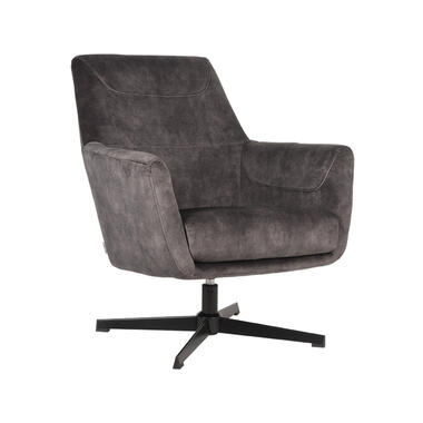 LABEL51 Fauteuil Toby - Antraciet - Velours product