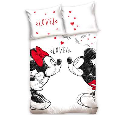 Disney Mickey Mouse Dekbedovertrek Love - Eenpersoons - 140 x 200 cm - Katoen product