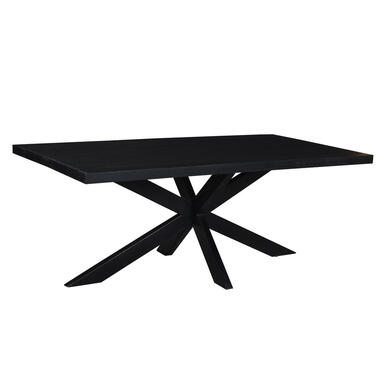 Livingfurn - Moderne Zwarte Eetkamertafel - Spider - Mangohout - 180 cm