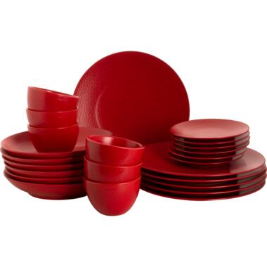 Palmer Serviesset Rodondo Stoneware 6-persoons 24-delig Rood product