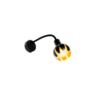 QAZQA Design wandlamp zwart met goud met flexarm - Melone product