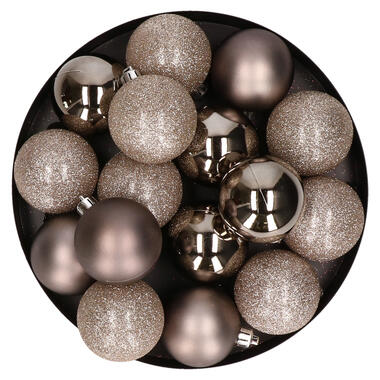 Cosy & Trendy Kerstballen - 12ST- champagne - mix - 6 cm product