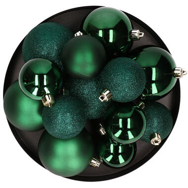 Cosy & Trendy Kerstballen - 6x st - groen - 8 cm - kunststof product