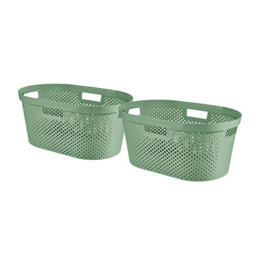 Curver Infinity Recycled Dots Wasmand - 40L - 2 stuks - Groen product
