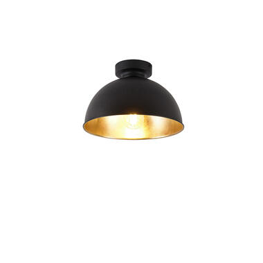 QAZQA IndustriÃ«le plafondlamp zwart met goud 28 cm - Magnax product
