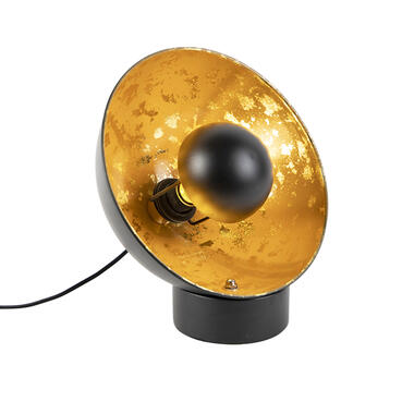 QAZQA Industriële tafellamp zwart met gouden binnenkant - Magna Eglip product